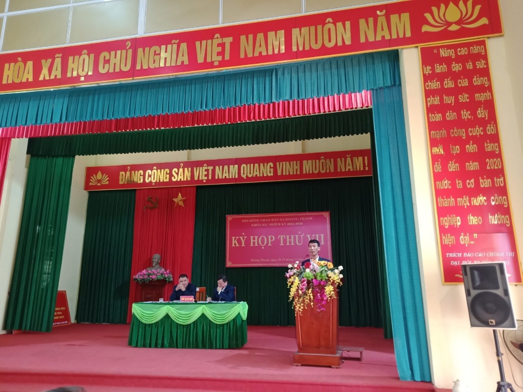 HĐND xã Hoàng Thanh tổ chức thành công kỳ họp thứ 7 HĐND xã khóa XX, nhiệm kỳ 2021-2026